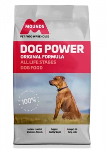 mounds dog power original food bag